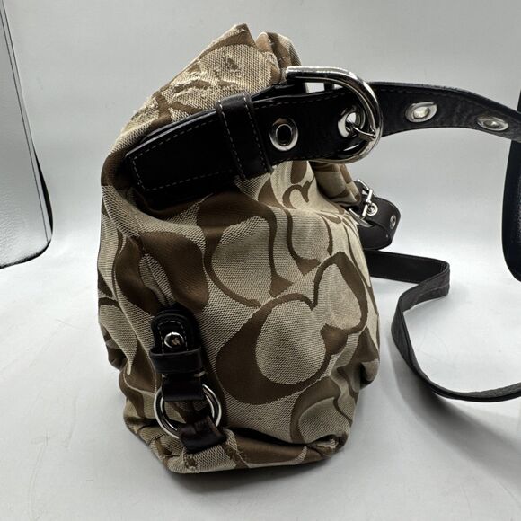 COACH Signature F15067 Shoulder Bag cross-body Brown canvas Y2K - Picture 9 of 14